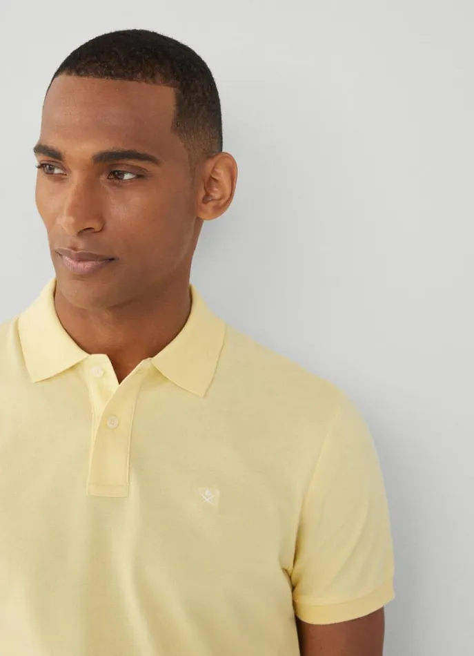 Men Polo Shirts Hackett London Slim Fit Pique Polo Shirt Soft Yellow