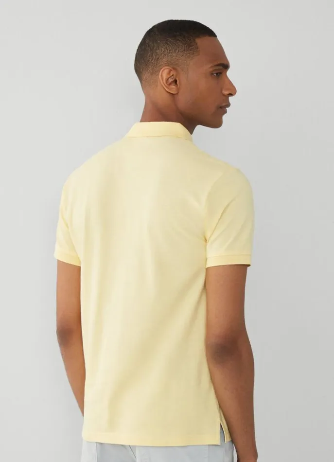 Men Polo Shirts Hackett London Slim Fit Pique Polo Shirt Soft Yellow