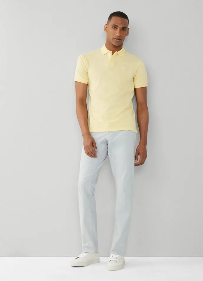 Men Polo Shirts Hackett London Slim Fit Pique Polo Shirt Soft Yellow