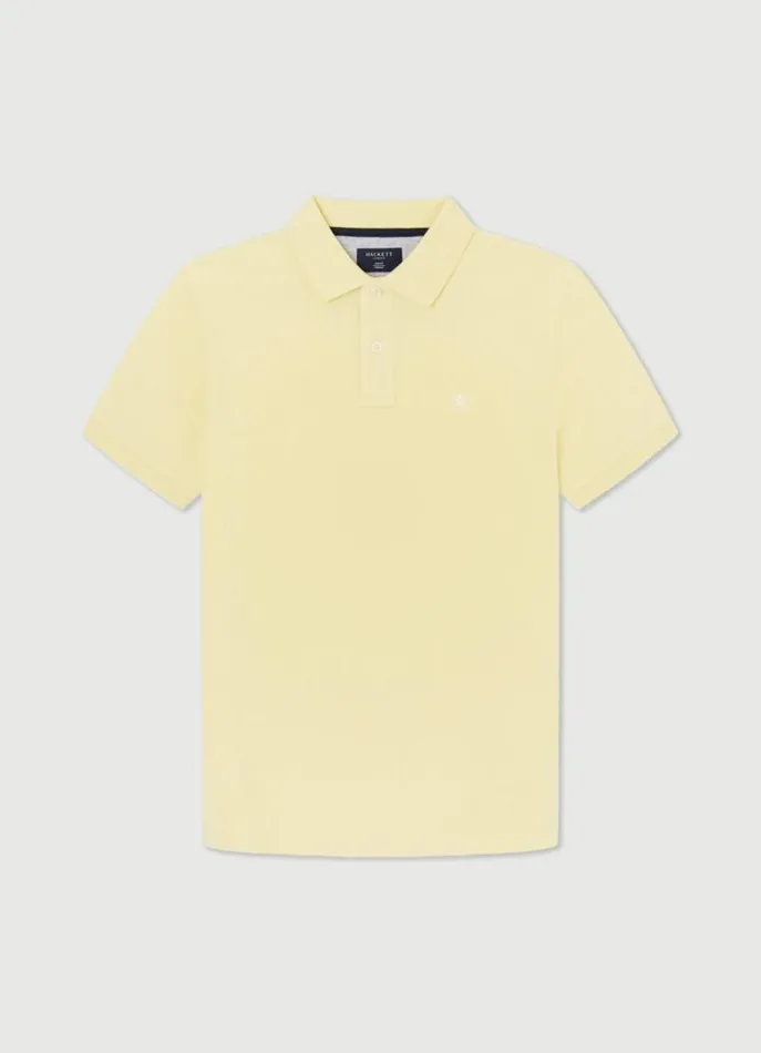 Men Polo Shirts Hackett London Slim Fit Pique Polo Shirt Soft Yellow