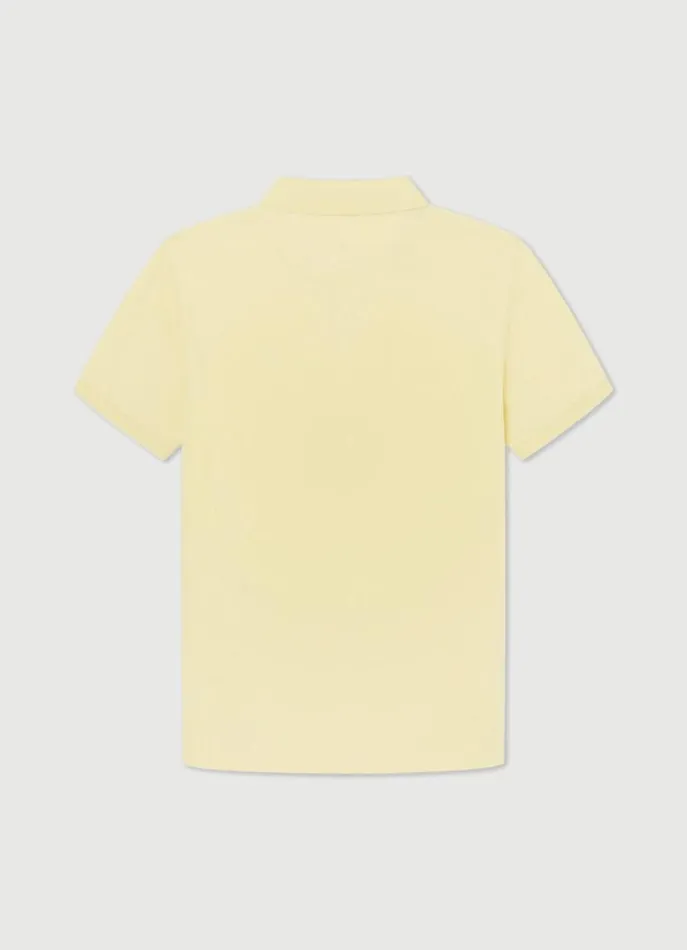 Men Polo Shirts Hackett London Slim Fit Pique Polo Shirt Soft Yellow