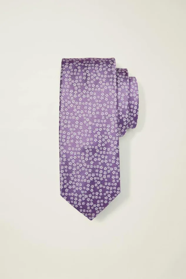 Men Premium Necktie Purple Flower Bonobos Ties and Pocket Squares
