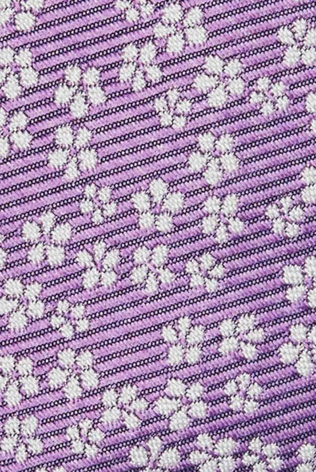 Men Premium Necktie Purple Flower Bonobos Ties and Pocket Squares