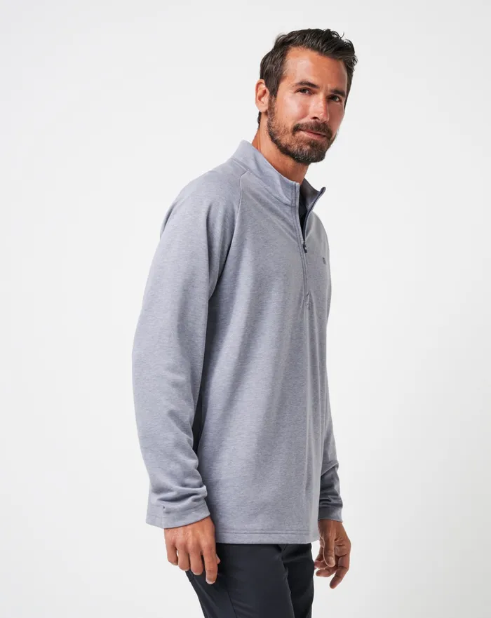 Men Quarter Zips TravisMathew UPGRADED QUARTER ZIP Heather Grey
