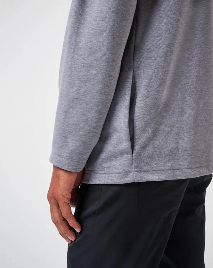 Men Quarter Zips TravisMathew UPGRADED QUARTER ZIP Heather Grey