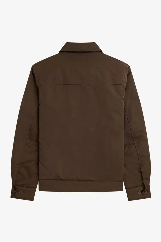 Men Quilted Zip Through Jacket Burnt Tobacco Fred Perry Coats and Jackets
