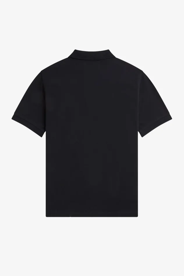 Men Raf SimonsEnamel Pin Polo Shirt Black Fred Perry Polo Shirts