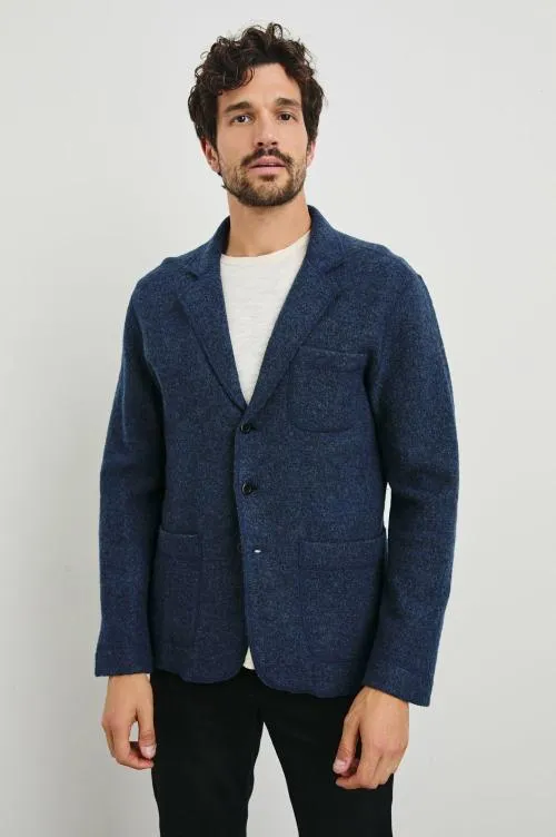 Men Rails Jackets and Coats Pierre Blazer Blue Melange