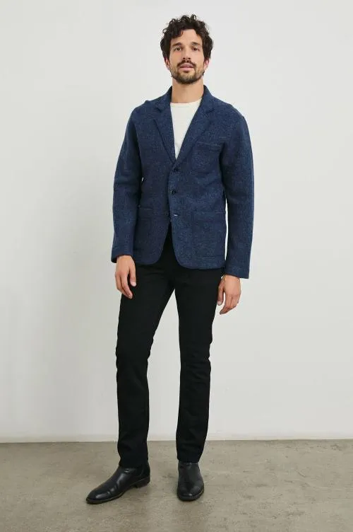 Men Rails Jackets and Coats Pierre Blazer Blue Melange