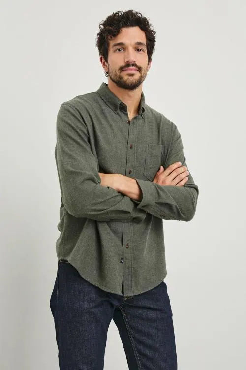 Men Rails Shirts Runson Shirt Hunter Green