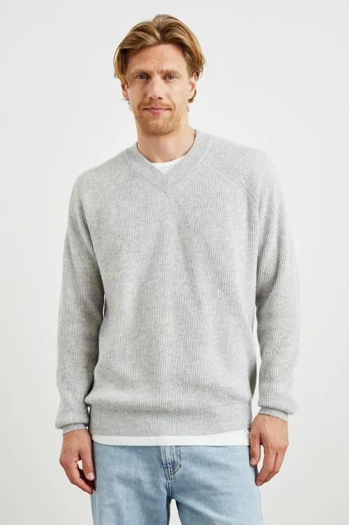 Men Rails Sweaters Ansel Sweater Grey Melange
