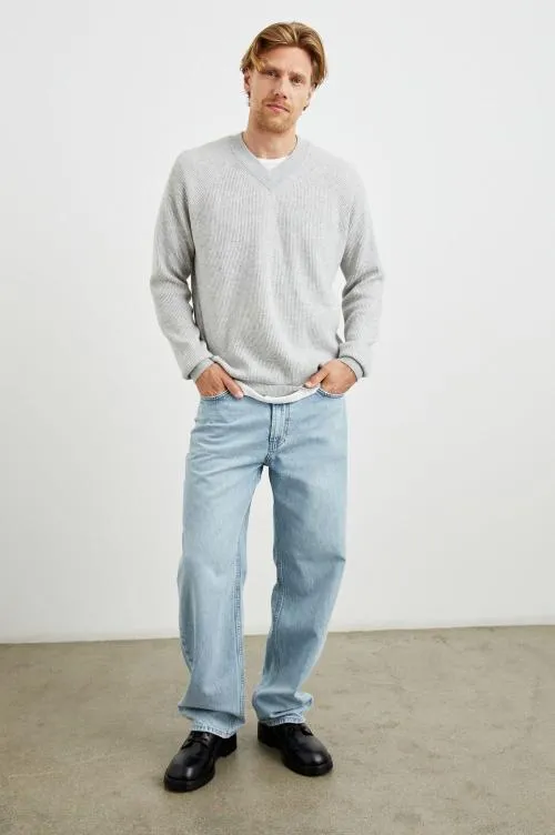 Men Rails Sweaters Ansel Sweater Grey Melange Men Rails Sweaters Ansel Sweater Grey Melange