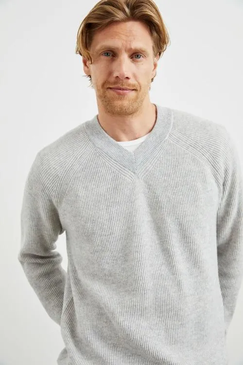 Men Rails Sweaters Ansel Sweater Grey Melange Men Rails Sweaters Ansel Sweater Grey Melange
