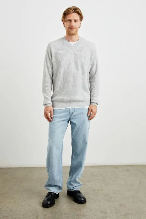 Men Rails Sweaters Ansel Sweater Grey Melange Men Rails Sweaters Ansel Sweater Grey Melange