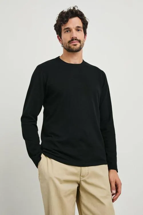 Men Rails TShirts and Polos Quentin Cotton Cashmere Long Sleeve Tee Black Men Rails TShirts and Polos Quentin Cotton Cashmere Long Sleeve Tee Black
