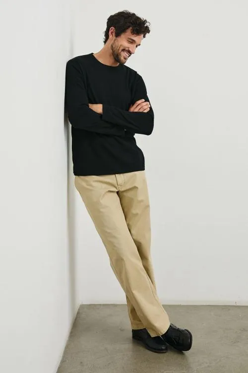 Men Rails TShirts and Polos Quentin Cotton Cashmere Long Sleeve Tee Black Men Rails TShirts and Polos Quentin Cotton Cashmere Long Sleeve Tee Black