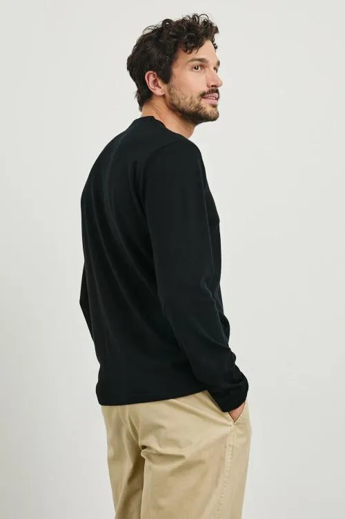 Men Rails TShirts and Polos Quentin Cotton Cashmere Long Sleeve Tee Black Men Rails TShirts and Polos Quentin Cotton Cashmere Long Sleeve Tee Black