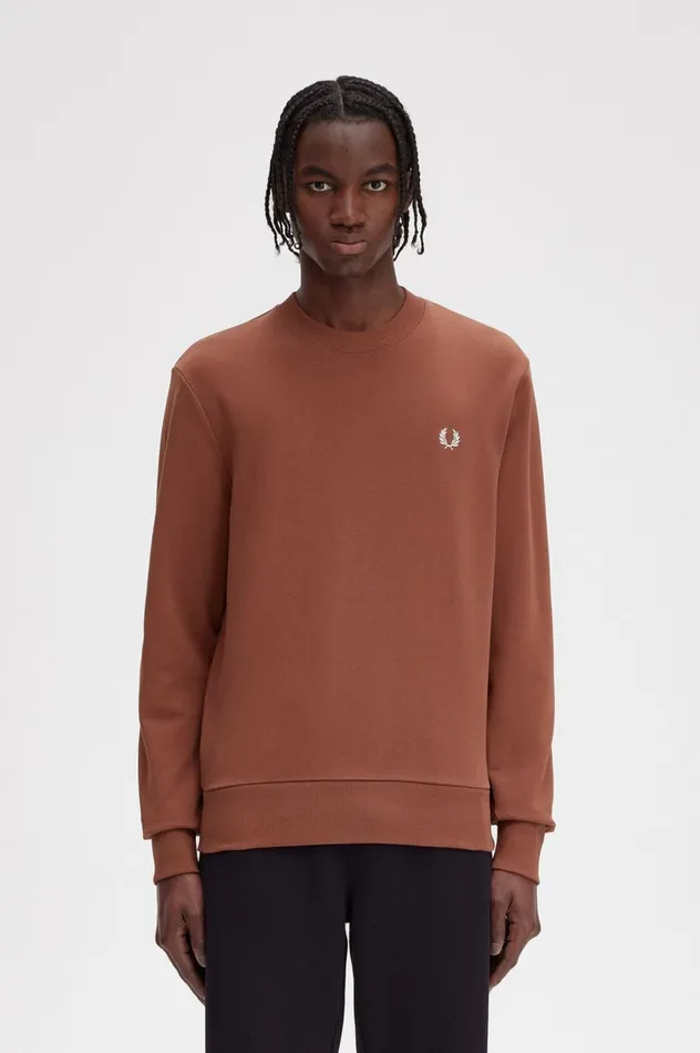 Men Rave Graphic Sweatshirt Whisky Brown Fred Perry Sweatshirts