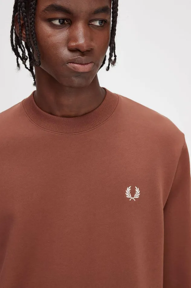 Men Rave Graphic Sweatshirt Whisky Brown Fred Perry Sweatshirts