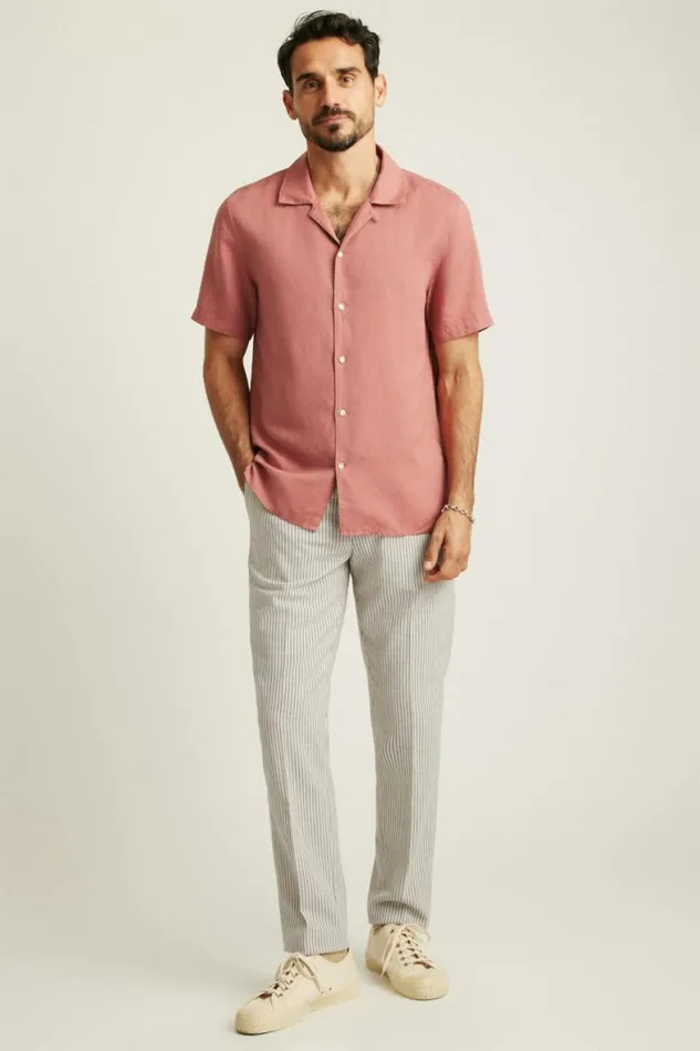 Men Riviera Cabana Shirt Withered Rose Bonobos Short Sleeve Shirts