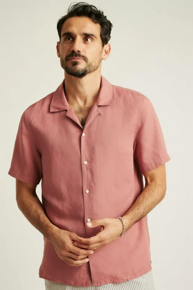 Men Riviera Cabana Shirt Withered Rose Bonobos Short Sleeve Shirts