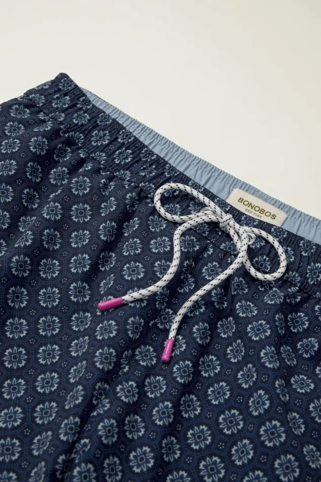 Men Riviera Recycled Swim Trunks Blue Ludlow Geo Bonobos Swim Trunks