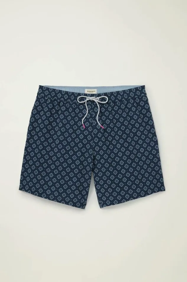 Men Riviera Recycled Swim Trunks Blue Ludlow Geo Bonobos Swim Trunks