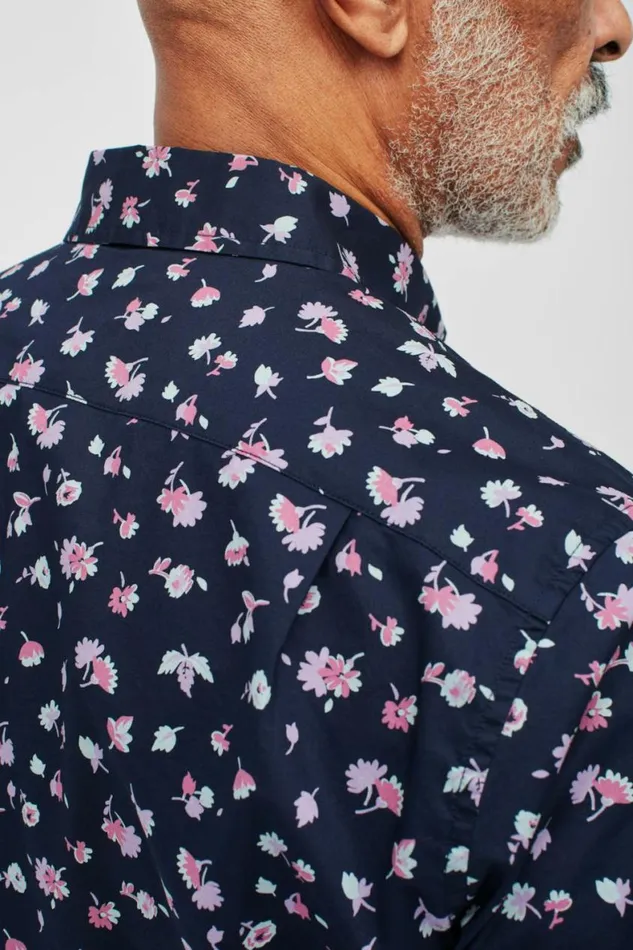 Men Riviera Short Sleeve Shirt Dark Blue Floral Bonobos Short Sleeve Shirts