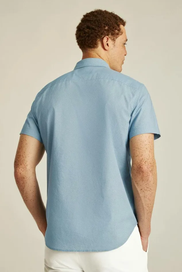 Men Riviera Short Sleeve Shirt Hazey Blue Geo Bonobos Short Sleeve Shirts