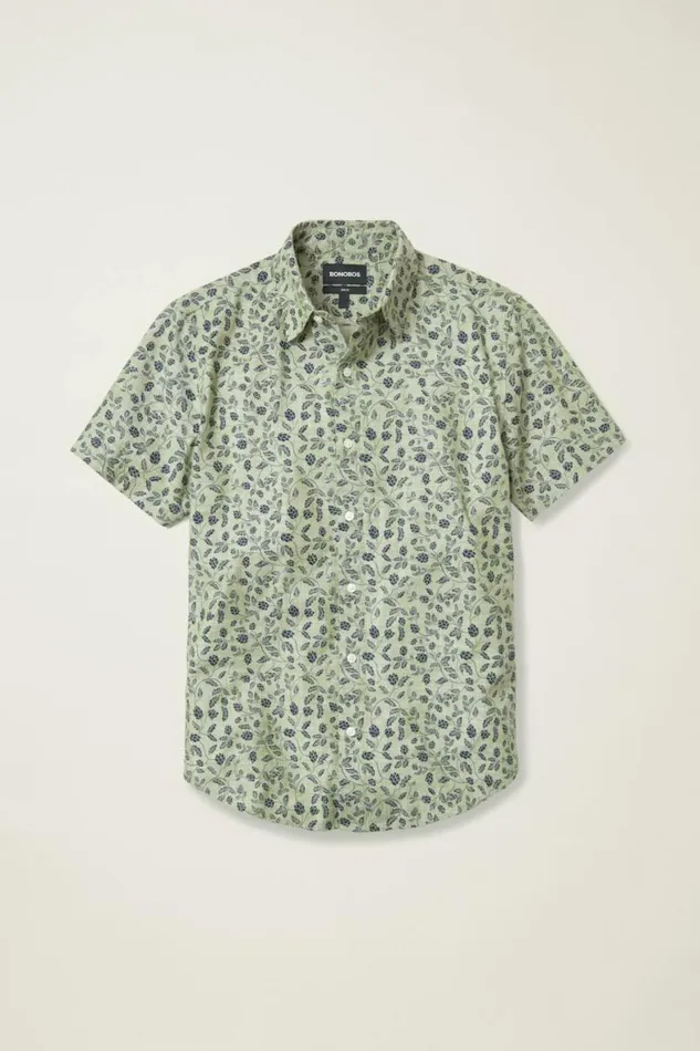 Men Riviera Short Sleeve Shirt Moss Hops Bonobos Short Sleeve Shirts