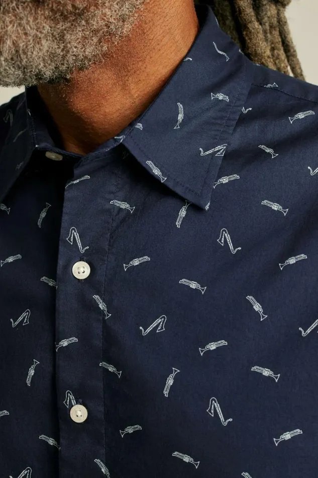Men Riviera Short Sleeve Shirt Navy Band Practice Bonobos Short Sleeve Shirts