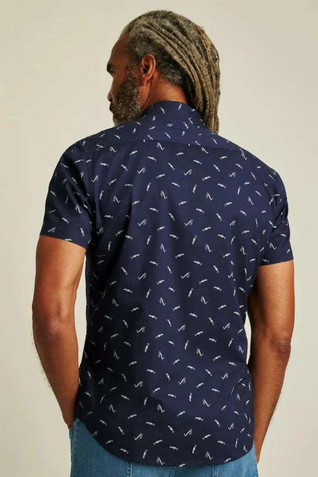 Men Riviera Short Sleeve Shirt Navy Band Practice Bonobos Short Sleeve Shirts