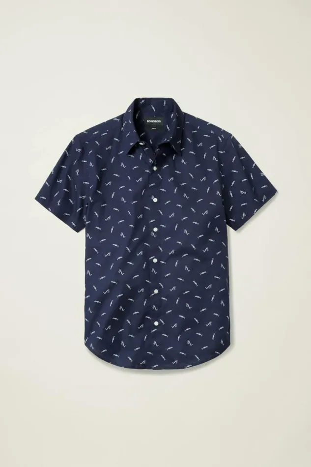 Men Riviera Short Sleeve Shirt Navy Band Practice Bonobos Short Sleeve Shirts