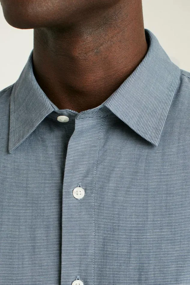 Men Riviera Short Sleeve Shirt Navy Oxnard Stripe Bonobos Short Sleeve Shirts