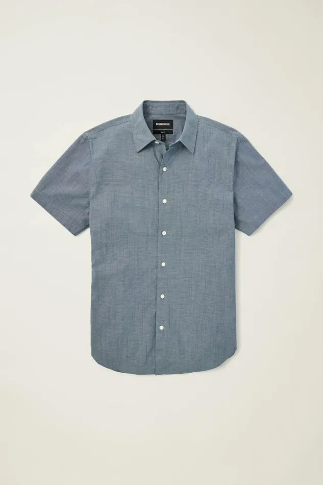 Men Riviera Short Sleeve Shirt Navy Oxnard Stripe Bonobos Short Sleeve Shirts