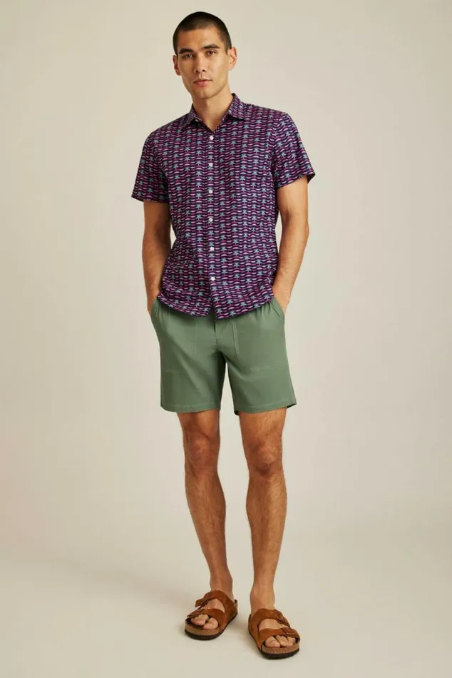 Men Riviera Short Sleeve Shirt Navy Pink Squiggly Palms Bonobos Short Sleeve Shirts Men Riviera Short Sleeve Shirt Navy Pink Squiggly Palms Bonobos Short Sleeve Shirts