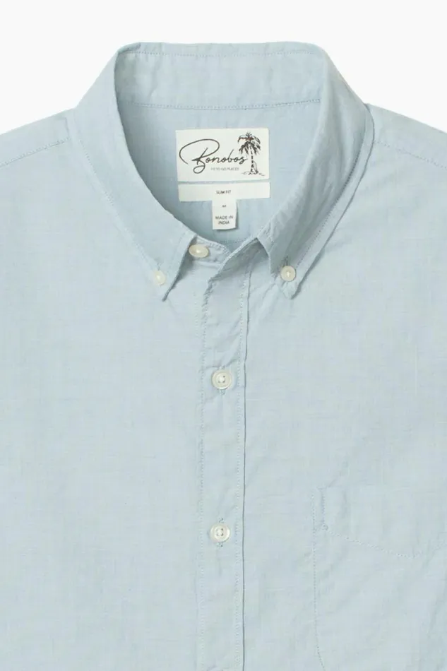 Men Riviera Short Sleeve Shirt Palm Green End On End Bonobos Short Sleeve Shirts