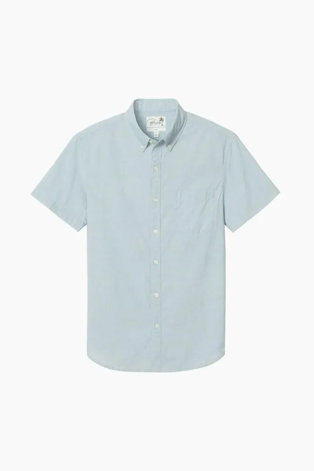Men Riviera Short Sleeve Shirt Palm Green End On End Bonobos Short Sleeve Shirts