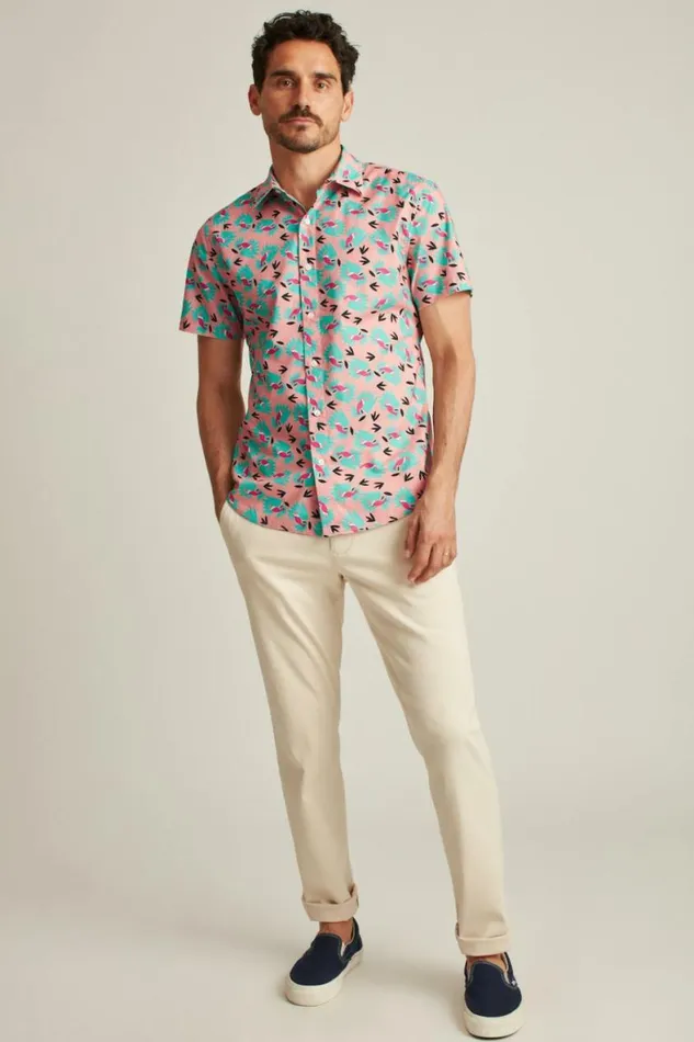 Men Riviera Short Sleeve Shirt Toucan Floral Bonobos Short Sleeve Shirts