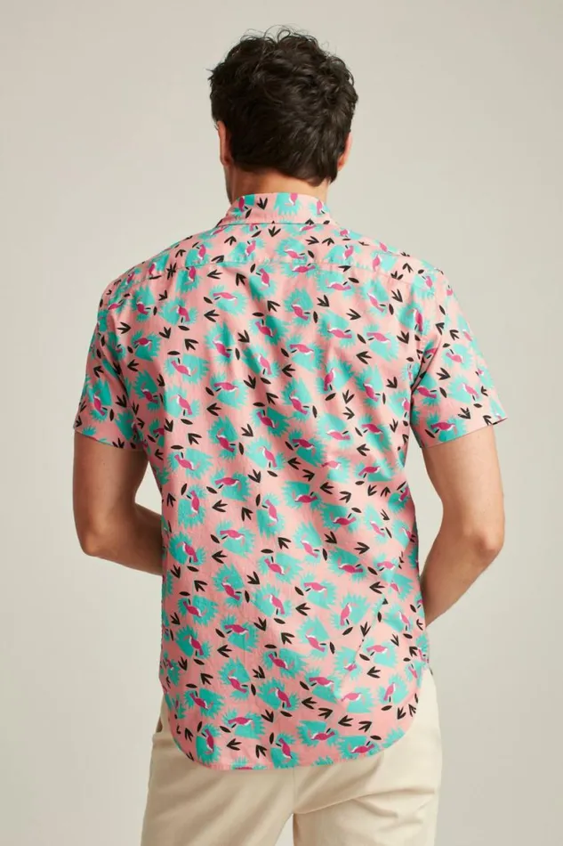 Men Riviera Short Sleeve Shirt Toucan Floral Bonobos Short Sleeve Shirts