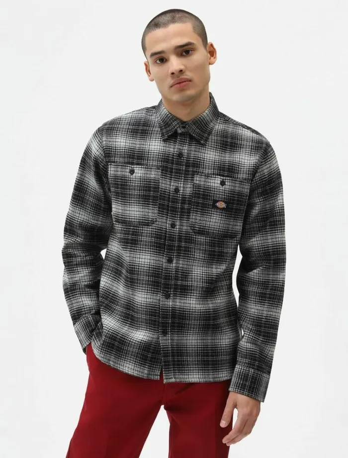 Men Shirts Dickies Evansville Long Sleeve Shirt Black
