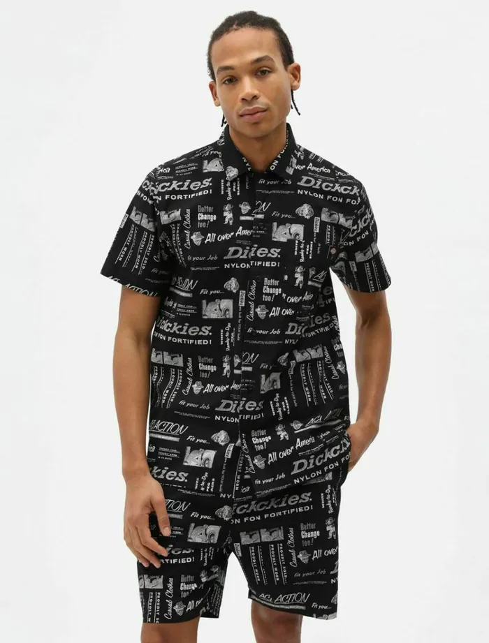 Men Shirts Dickies Pillager Shirt Black
