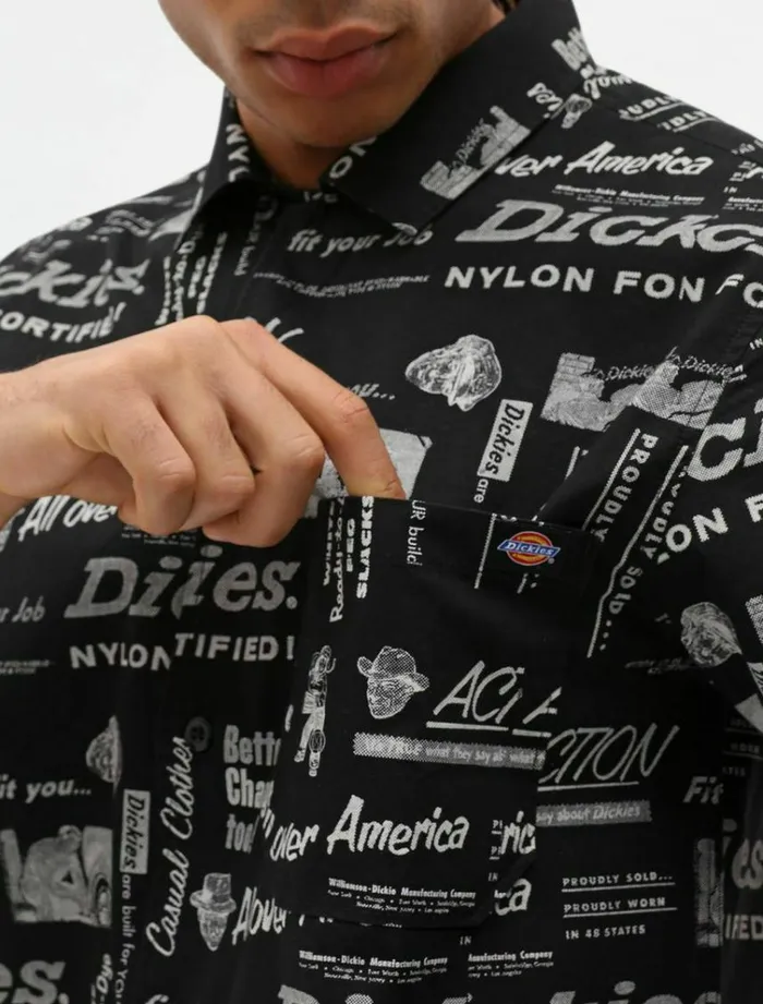 Men Shirts Dickies Pillager Shirt Black