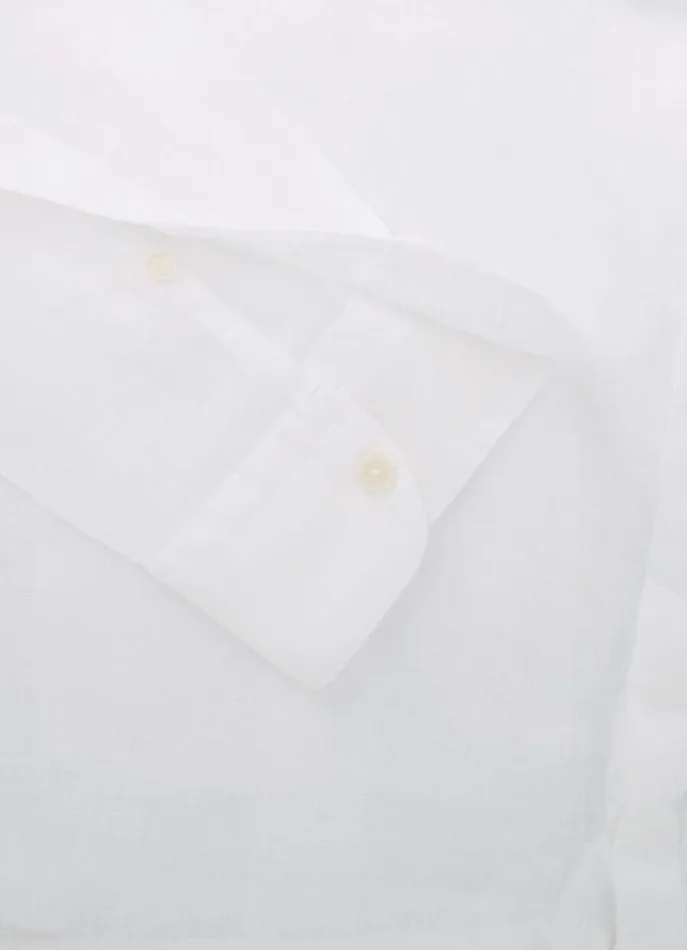 Men Shirts Hackett London Classic Fit Guayabera Shirt White