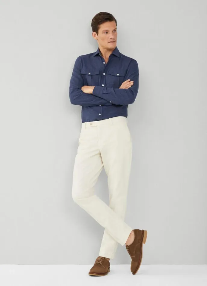 Men Shirts Hackett London Slim Fit Cargo Shirt Navy