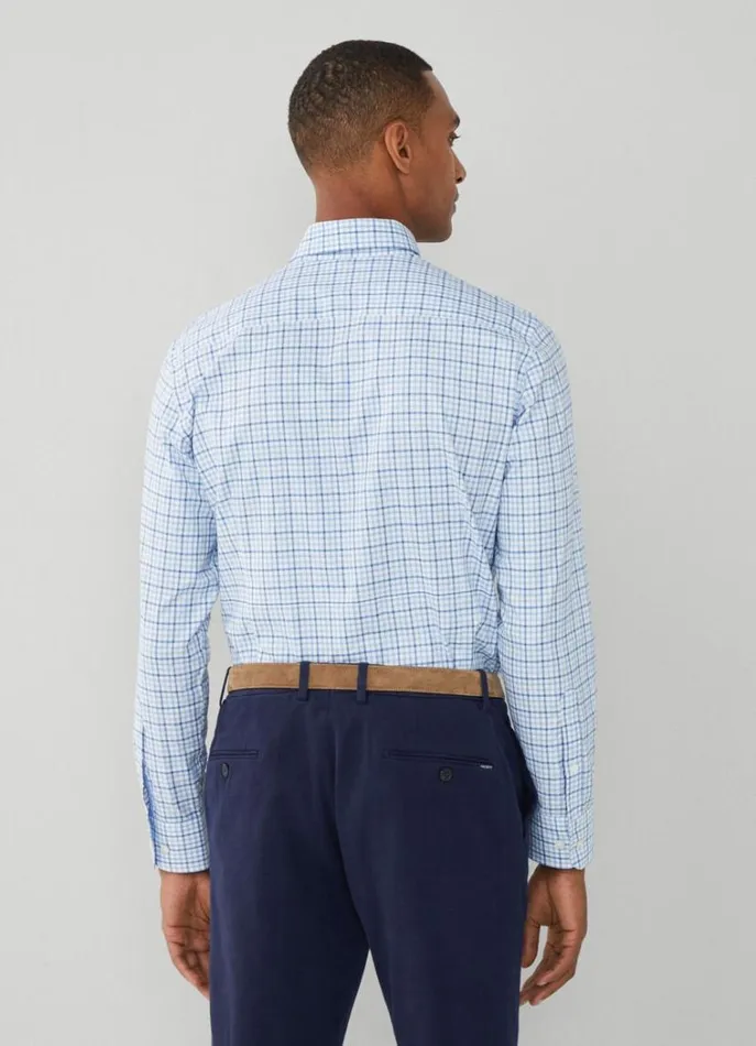 Men Shirts Hackett London Slim Fit Gingham Check Shirt Navyblue