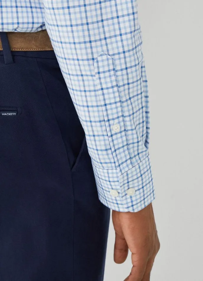 Men Shirts Hackett London Slim Fit Gingham Check Shirt Navyblue