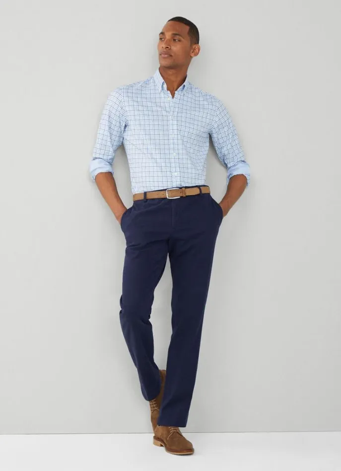 Men Shirts Hackett London Slim Fit Gingham Check Shirt Navyblue