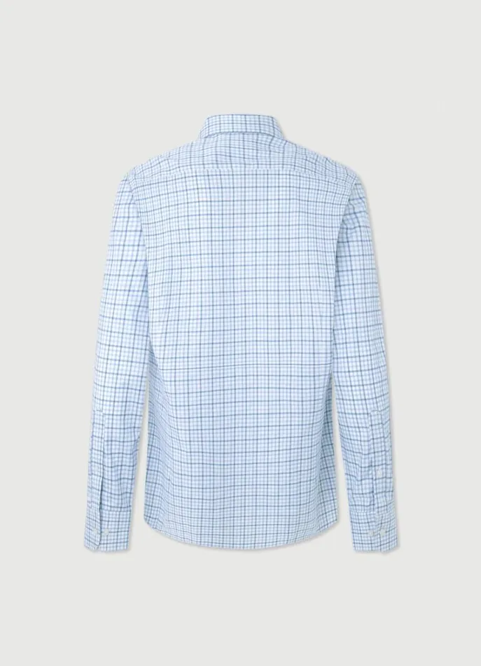 Men Shirts Hackett London Slim Fit Gingham Check Shirt Navyblue