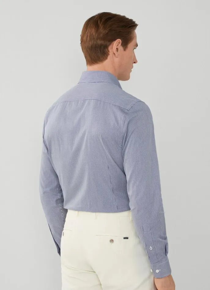 Men Shirts Hackett London Slim Fit Gingham Shirt Navy